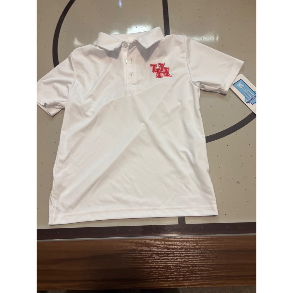 399 Vive La Fete University of Houston Cougars Polo Shirt White Kids Size 4